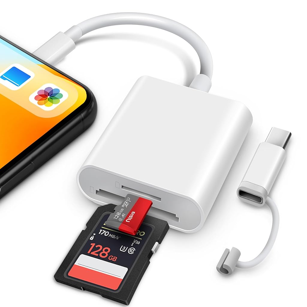 ZORBES® SD Card Reader for iPad, Lightening& USB-C Dual Connector Memory SD Card Adapter ZORBES® SD Card Reader for iPad, Lightening& USB-C Dual Connector Memory SD Card Adapter